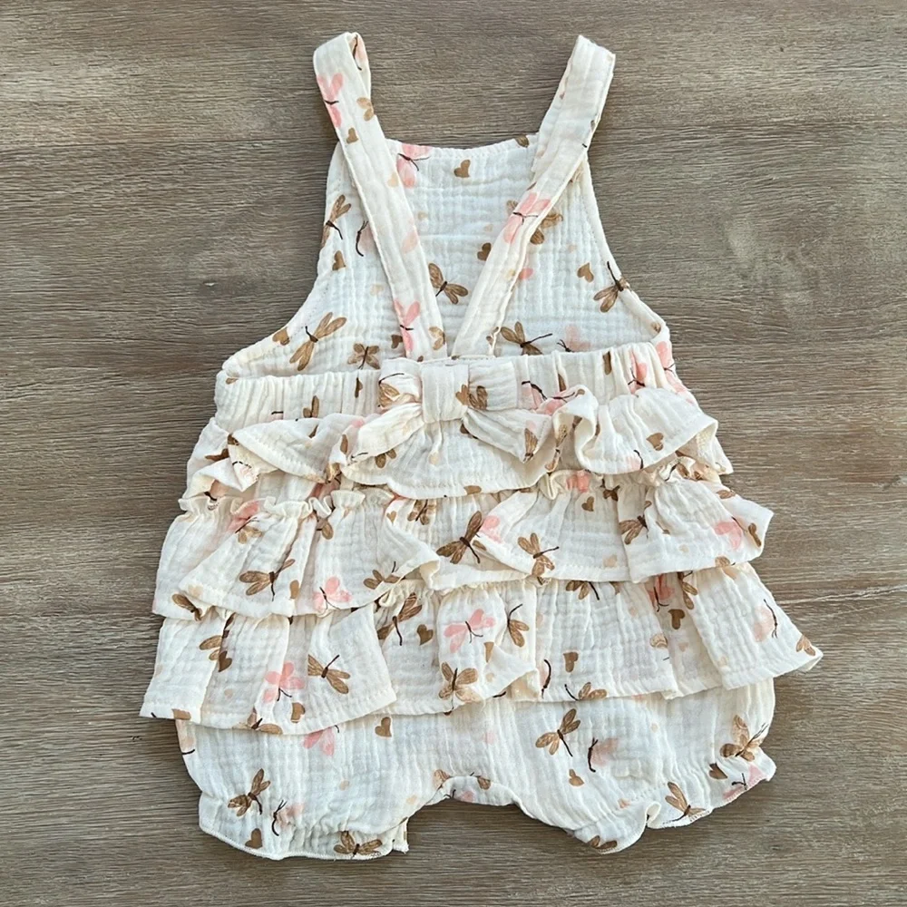 Emily and Oliver Butterfly Ruffle Bubble Romper Headband 12 18 months